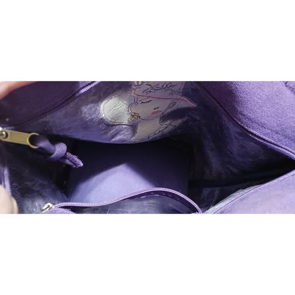 Get Lucky Purple Red Hat Lady 13x12×6 Messenger Shoulder Bag Purse with 2 Straps - Picture 10 of 10